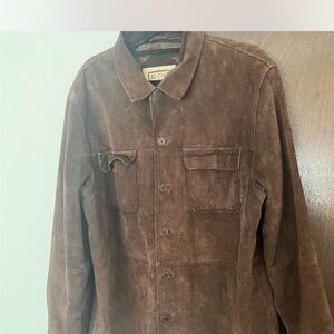 COS Dark Brown Suede Shirt Jacket
